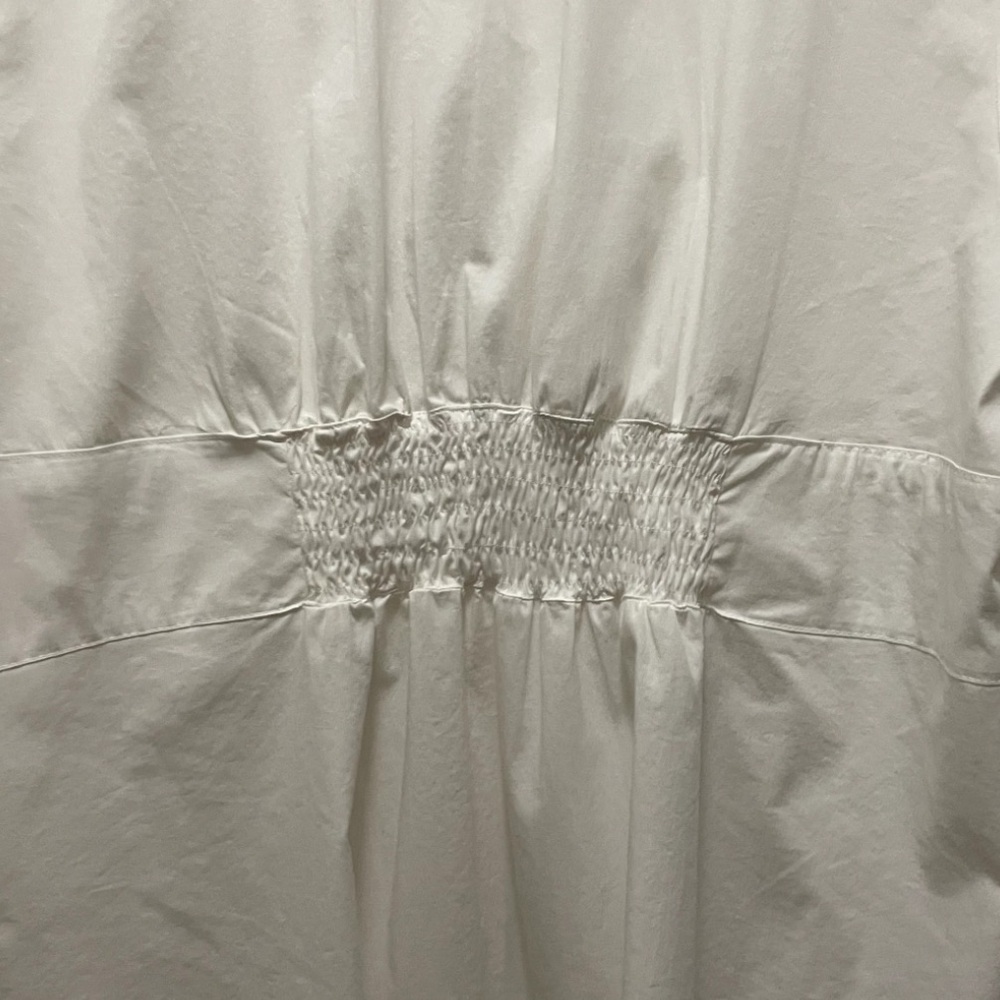 Avenue Women's White Button Down Collared Shirt w/ Sleeve Interest and Pockets - Picture 8 of 15